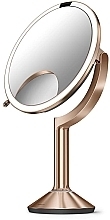 Зеркало сенсорное круглое, 20 см - Simplehuman Sensor Touch Control Trio Mirror Rose Gold — фото N2