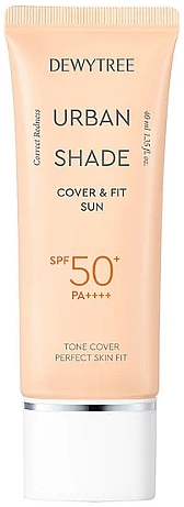 Сонцезахисний крем для вирівнювання тону шкіри - Dewytree Urban Shade Cover And Fit Sun SPF50+ PA++++ — фото N1