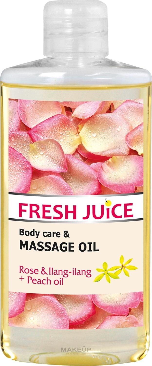 Масло для догляду і масажу -Fresh Juice Energy Rose&Ilang-Ilang+Peach Oil — фото 150ml