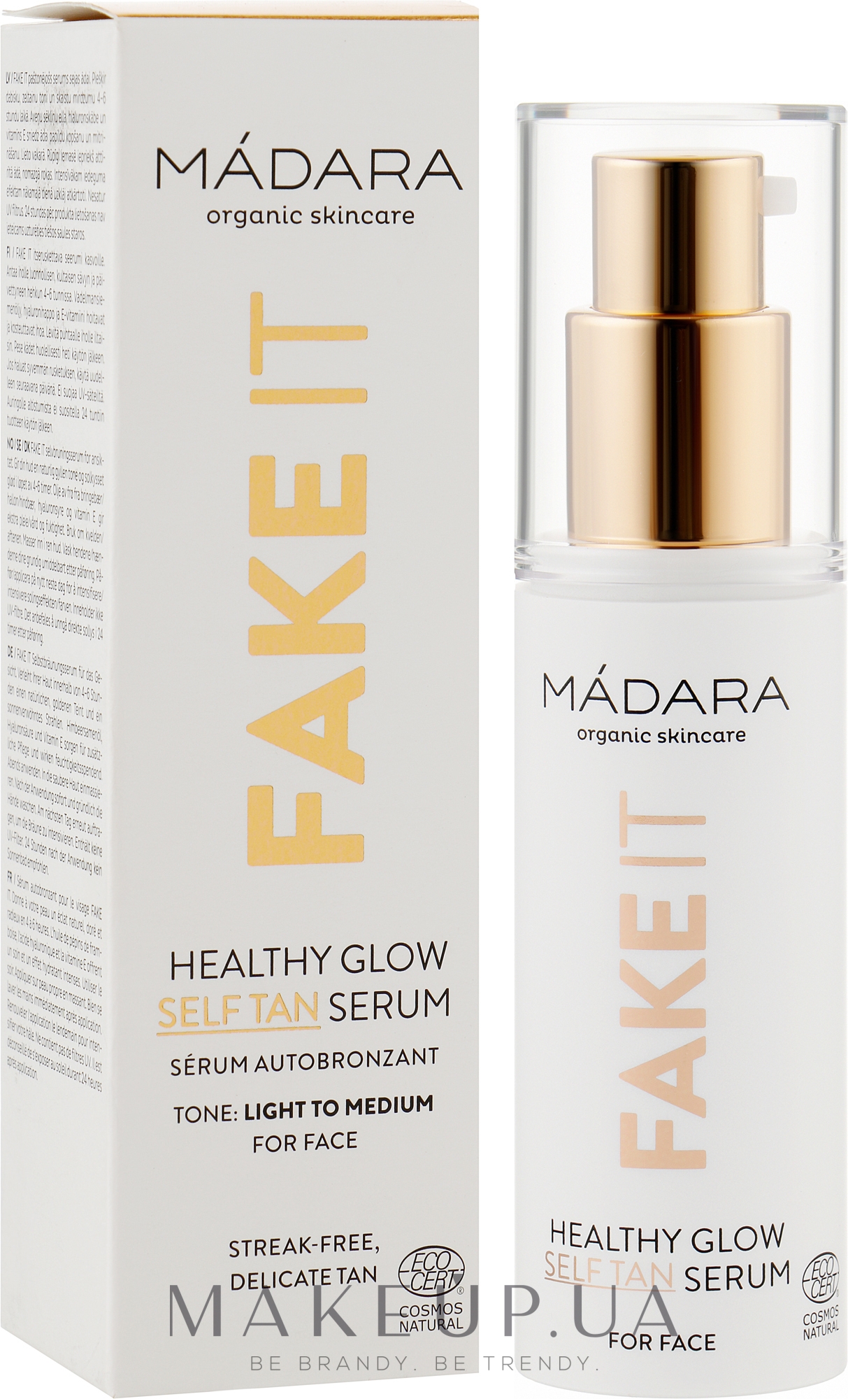 Сироватка-автозасмага для обличчя - Madara Cosmetics Fake It Healthy Glow Self Tan Serum — фото 30ml
