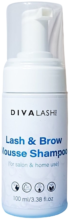 Пенка для очищения ресниц и бровей - Divalashpro Lash & Brow Mousse Shampoo