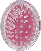 Парфумерія, косметика Щітка-масажер силіконова з ручкою CS040, овальна, рожева - Cosmo Shop Massage Brush Pink