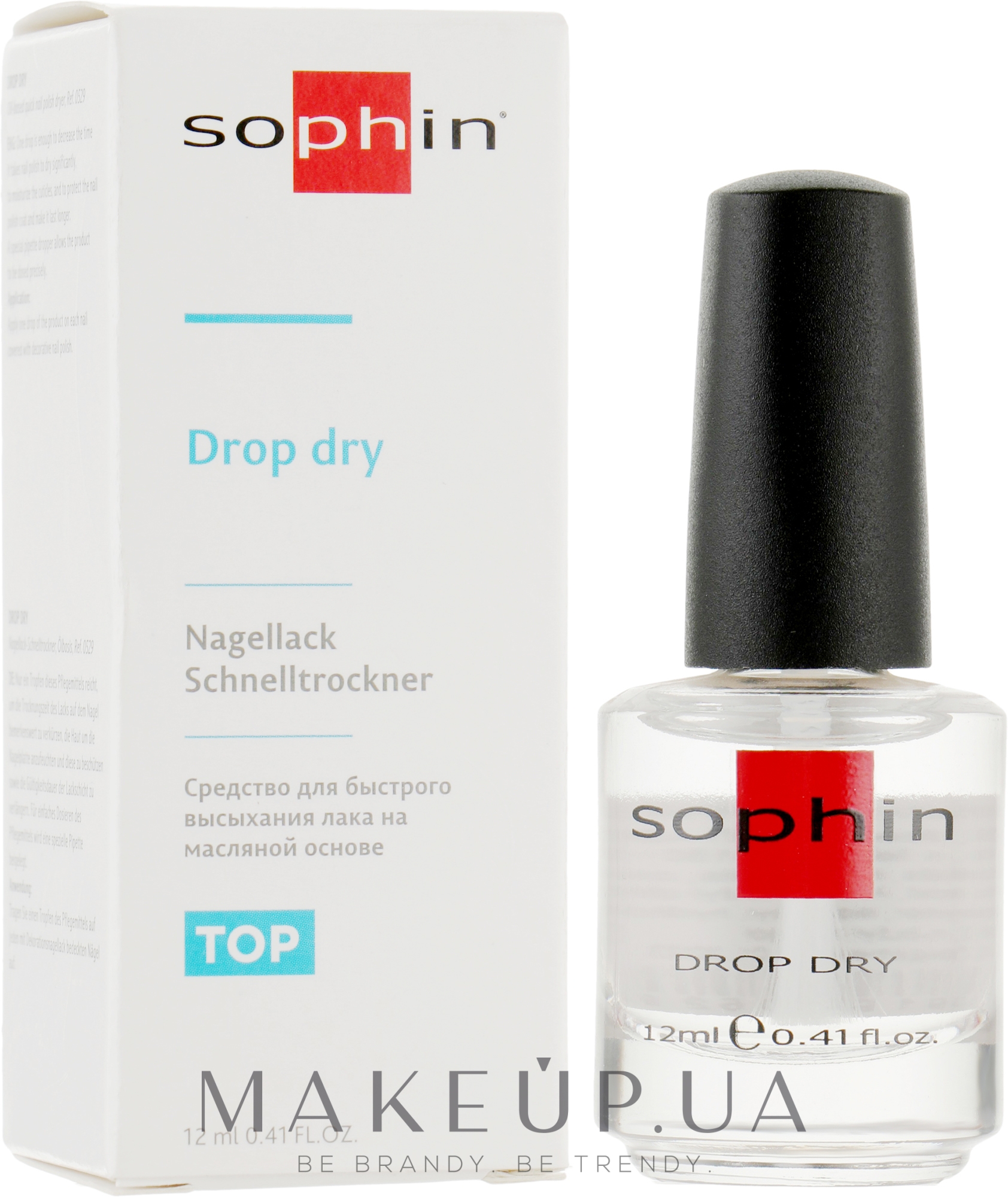 Засіб для швидкого висихання лаку на масляній основі - Sophin Drop Dry — фото 12ml