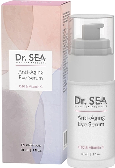 Сироватка для очей з Q10 та вітаміном C - Dr. Sea Anti-Aging Eye Serum — фото N1