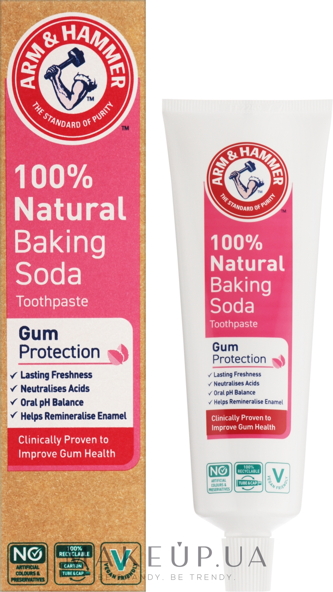 Зубная паста для защиты десен - Arm & Hammer 100% Natural Baking Soda Gum Protection Toothpaste — фото 75ml