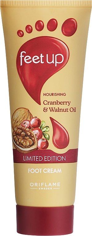 Питательный крем для ног с маслом клюквы и грецкого ореха - Oriflame Feet Up Moisturising Cranberry And Walnut Oil Foot Cream Limited Edition — фото N1