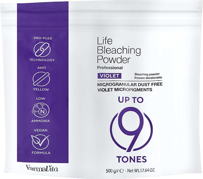 Осветляющий фиолетовый порошок с аминокислотами - Farmavita Life Bleaching Powder Violet — фото N1