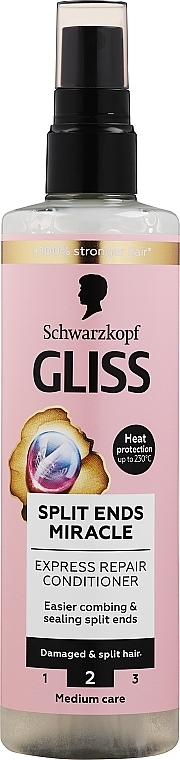 Кондиціонер для пошкодженого волосся та посічених кінчиків - Schwarzkopf Gliss Split Ends Miracle Express-Repair Conditioner — фото N1