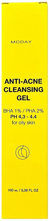 Очищаючий гель для проблемної шкіри з BHA, PHA кислотами та вітаміном Е - MODAY Anti-Acne Cleansing Gel  — фото N2