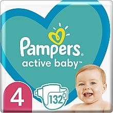 Духи, Парфюмерия, косметика Подгузники Active Baby 4 (9-14 кг), 132 шт - Pampers