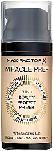 Парфумерія, косметика Праймер для обличчя 3 в 1 - Max Factor Miracle Prep 3in1 Beauty Protect Primer SPF 30 PA+