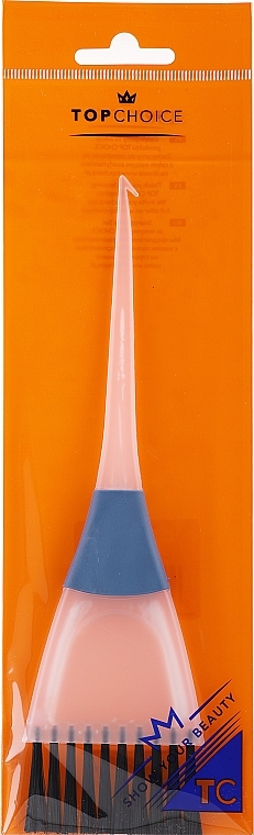 Кисточка для окрашивания волос 65002, размер M, белая с синим - Top Choice — фото N2