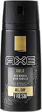 Дезодорант-аэрозоль - Axe Deodorant Bodyspray Gold — фото N3