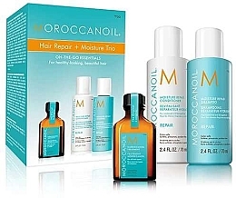 Парфумерія, косметика Набір - Moroccanoil  Hair Repair + Moisture Trio (shm/70ml + cond/70ml + treatment/25ml)