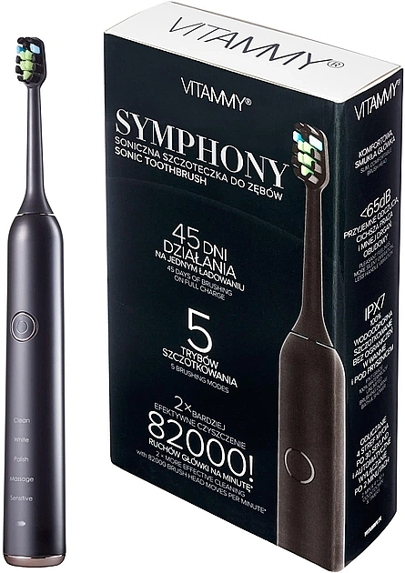 Електрична зубна щітка "Symphony Black" - Vitammy — фото N1