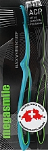 Парфумерія, косметика Зубна щітка «Блек Вайтенінг Loop» темно-зелена + чорна - Megasmile Black Whiteninng Loop