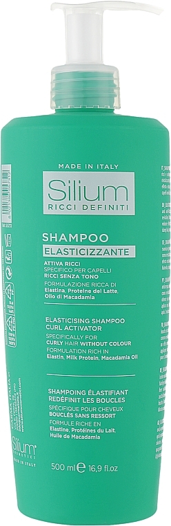 Шампунь для еластичності кучерявого волосся "Ідеальні локони" з еластином, колагеном - Silium Elasticizing Shampoo — фото N2