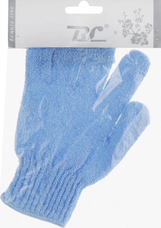 Мочалка-перчатка банная, синяя - Beauty Line