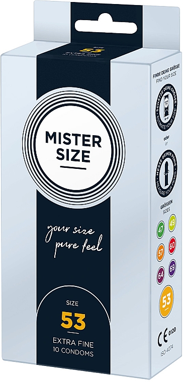 Презервативы латексные, размер 53, 10 шт - Mister Size Extra Fine Condoms — фото N2