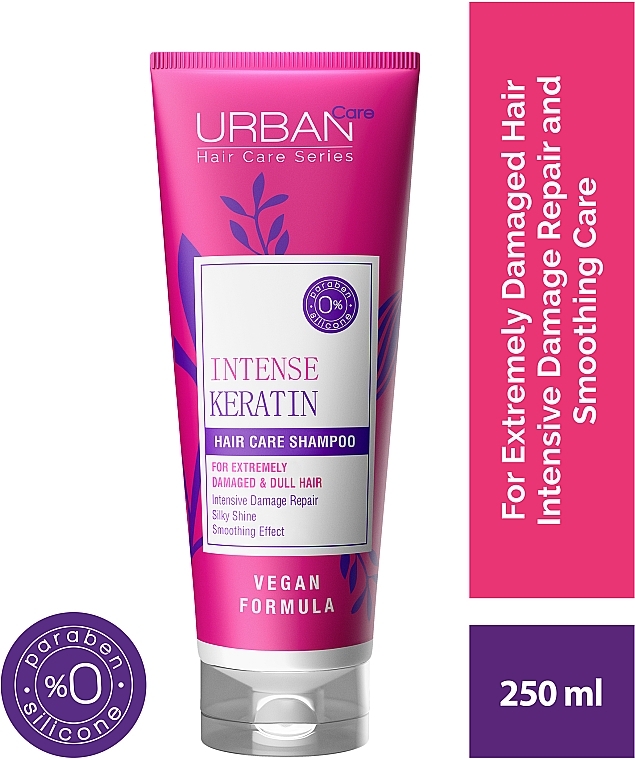 Шампунь для волосся з інтенсивним кератином - Urban Care Intense & Keratin Shampoo — фото N2