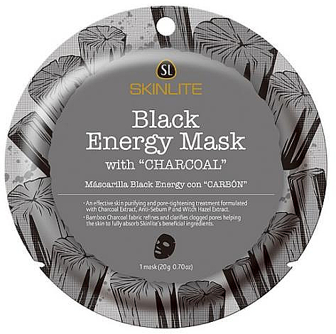 Маска для лица с углем - Skinlite Black Energy Face Mask with Charcoal — фото N1