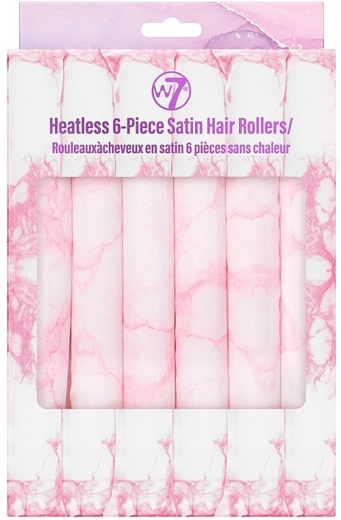М'які сатинові бігуді для холодного завивання волосся, 6 шт. - W7 Heatless 6 Piece Satin Hair Rollers — фото N1