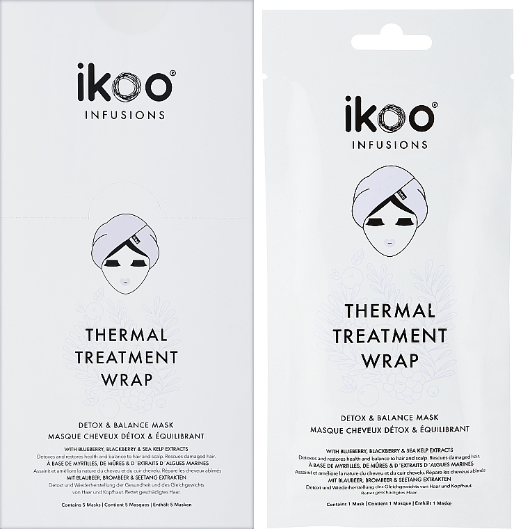 Термальная шапка-маска "Детокс и баланс" - Ikoo Thermal Treatment Wrap — фото N4