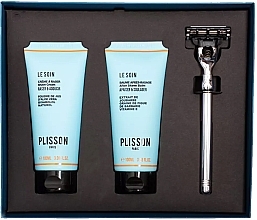 Набор - Plisson Clean Shaven Gift Box (shave/cr/100 ml + af/shave/balm/100 ml + razor/1 pcs) — фото N1