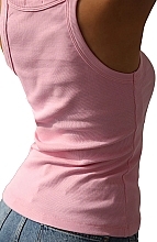 Майка женская на бретелях в рубчик 24004, розовая - German Volf — фото N3