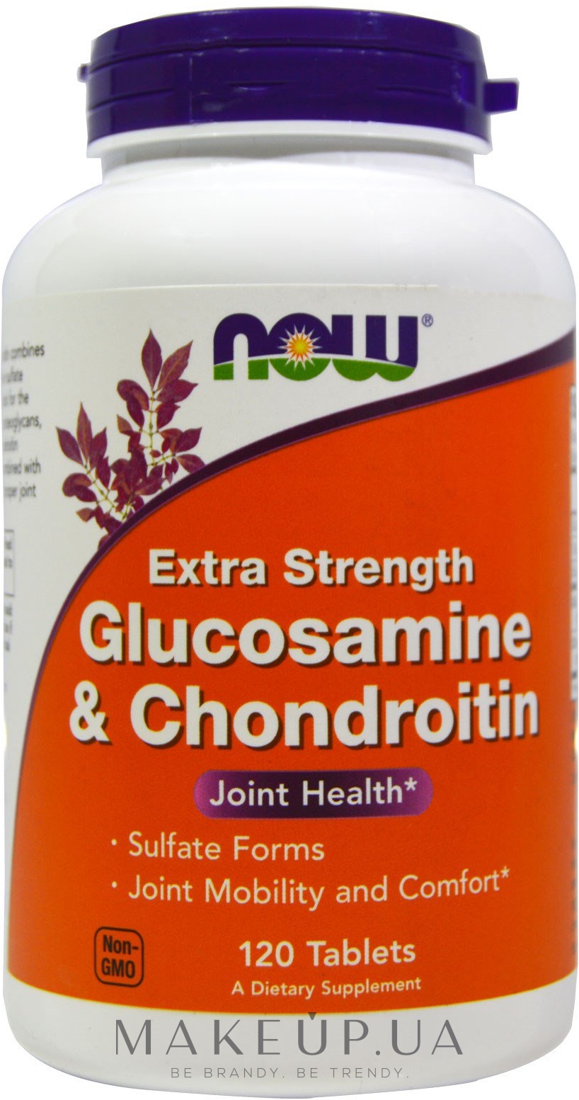 Спортивный препарат для суставов и связок, в таблетках - Now Foods Glucosamine & Chondroitin Extra Strength Joint Health — фото 120шт