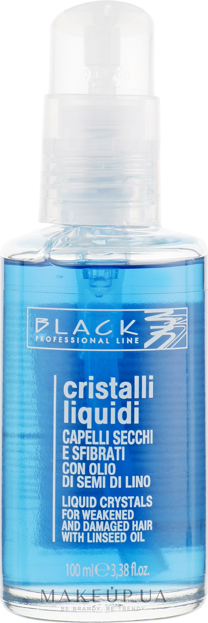 Рідкі кристали з екстрактом насіння льону для тонкого та м'якого волосся блакитні з дозатором - Black Professional Line Liquid Crystal — фото 100ml