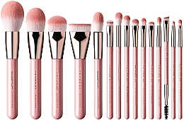 Набір пензликів для макіяжу, рожевий, 15 шт. - Eigshow Jade Misty Rose Series — фото N1