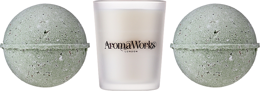 Набір - AromaWorks Light Range Lemongrass & Bergamot & Mini Aromabomb Gift Set (candle/10ml + 2xbomb/175g) — фото N2