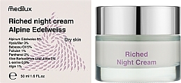 Ночной крем для сухой и чувствительной кожи - Medilux Alpine Edelweiss Riched Night Cream  — фото N2