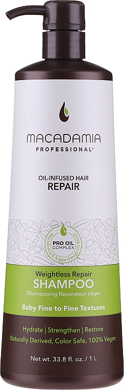 Восстанавливающий шампунь для волос - Macadamia Professional Weightless Repair Shampoo