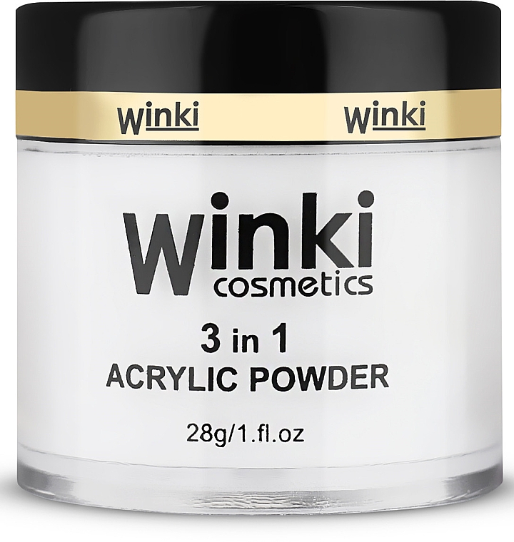Акриловая пудра 3в1, прозрачная белая - Winki Cosmetics 3 In 1 Acrylic Powder — фото N1