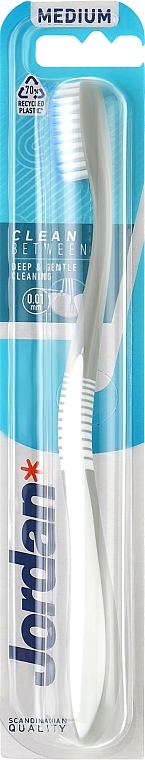 Зубна щітка для чутливих зубів і ясен, середньої жорсткості, сіра - Jordan Clean Between
