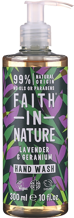 Жидкое мыло для рук "Лаванда и герань" - Faith in Nature Lavender & Geranium Hand Wash — фото N1