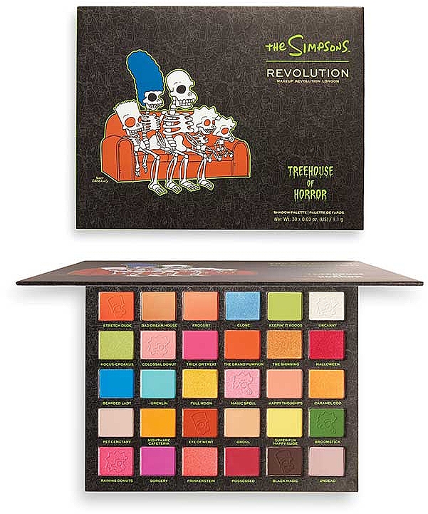 Палетка теней для век - Makeup Revolution The Simpsons Treehouse of Horror Eyeshadow Palette Spooktacular