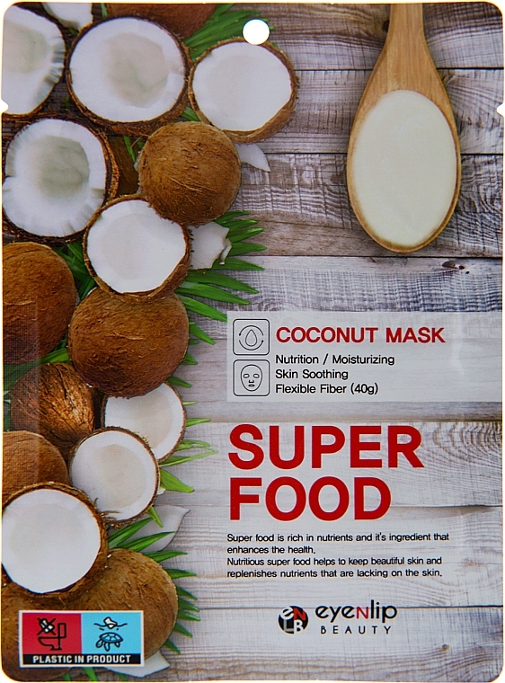 Тканевая маска для лица "Кокос" - Eyenlip Super Food Coconut Mask  — фото N3