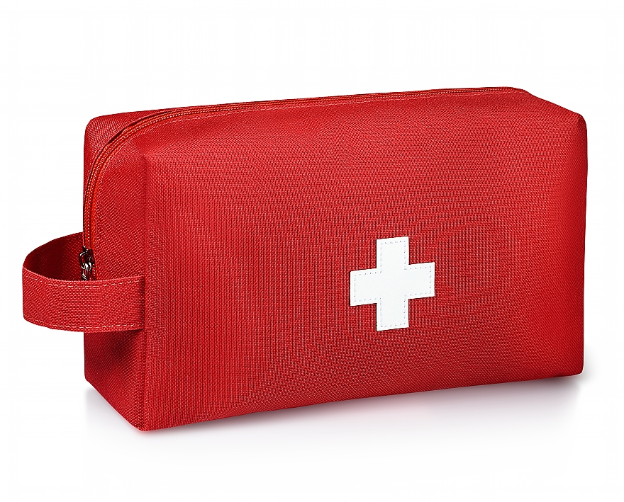 Аптечка тканевая дорожная, красная 24x14x8 см "First Aid Kit" - MAKEUP First Aid Kit Bag M	 — фото N1