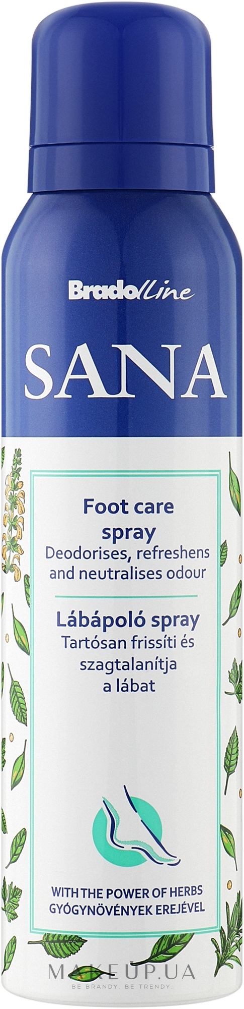 Дезодорирующий и освежающий спрей для ног - Bradoline Sana — фото 150ml