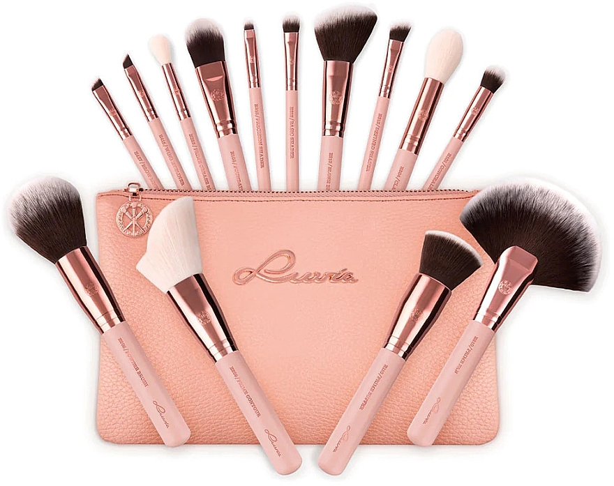 Набір пензлів для макіяжу, 14 шт. - Luvia Cosmetics Rose Golden Vintage Essential Brushes Set — фото N1