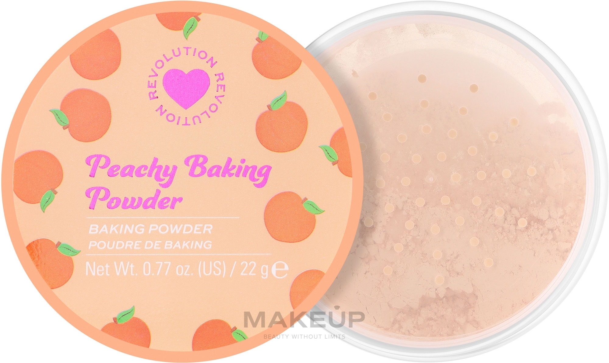 Рассыпчатая пудра для лица персиковая - I Heart Revolution Loose Baking Powder Peach — фото 22g
