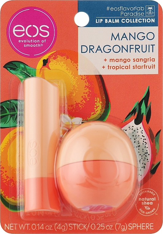 Набір - EOS Mango Dragonfruit Stick & Sphere Lip Balm (lip/balm/4g + lip/balm/7g)