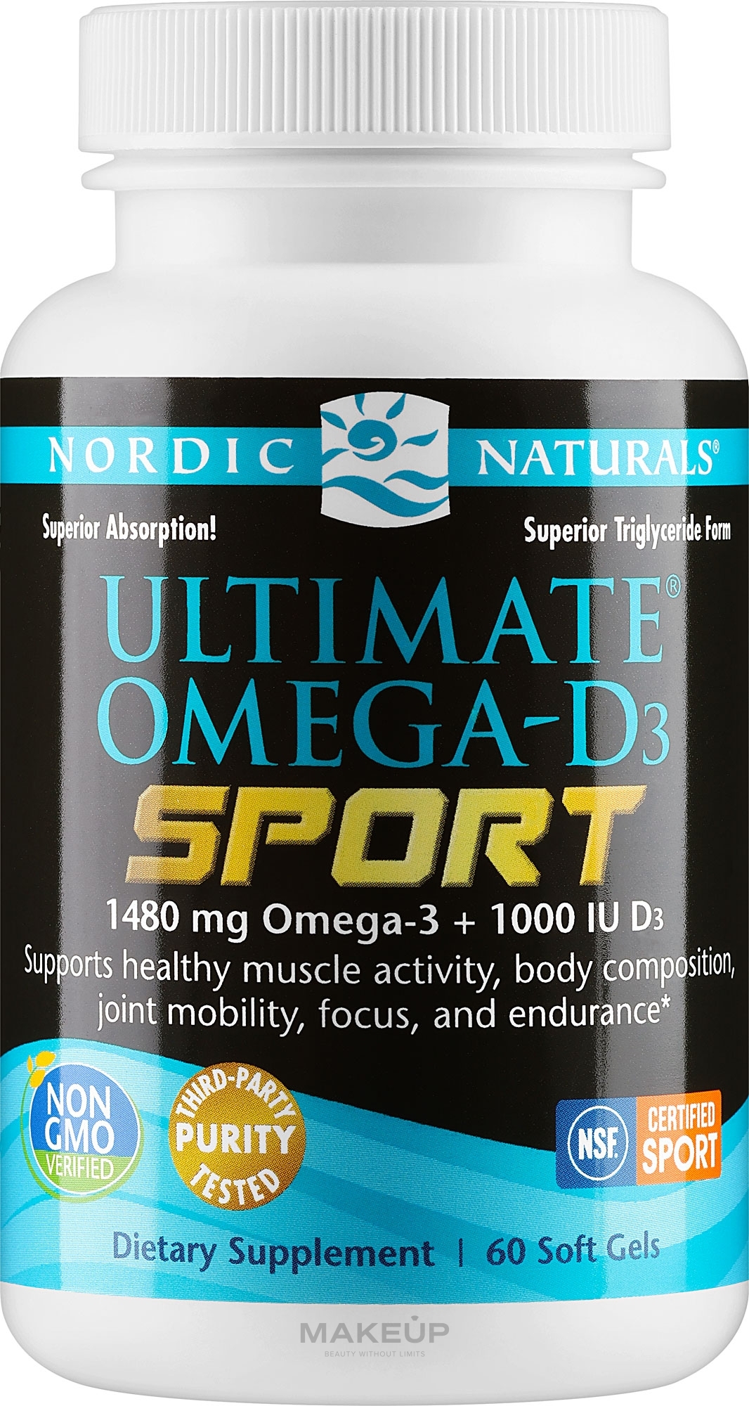 Харчова добавка "Омега-D3 спорт", 1480 мг - Nordic Naturals Ultimate Omega-D3 Sport — фото 60шт