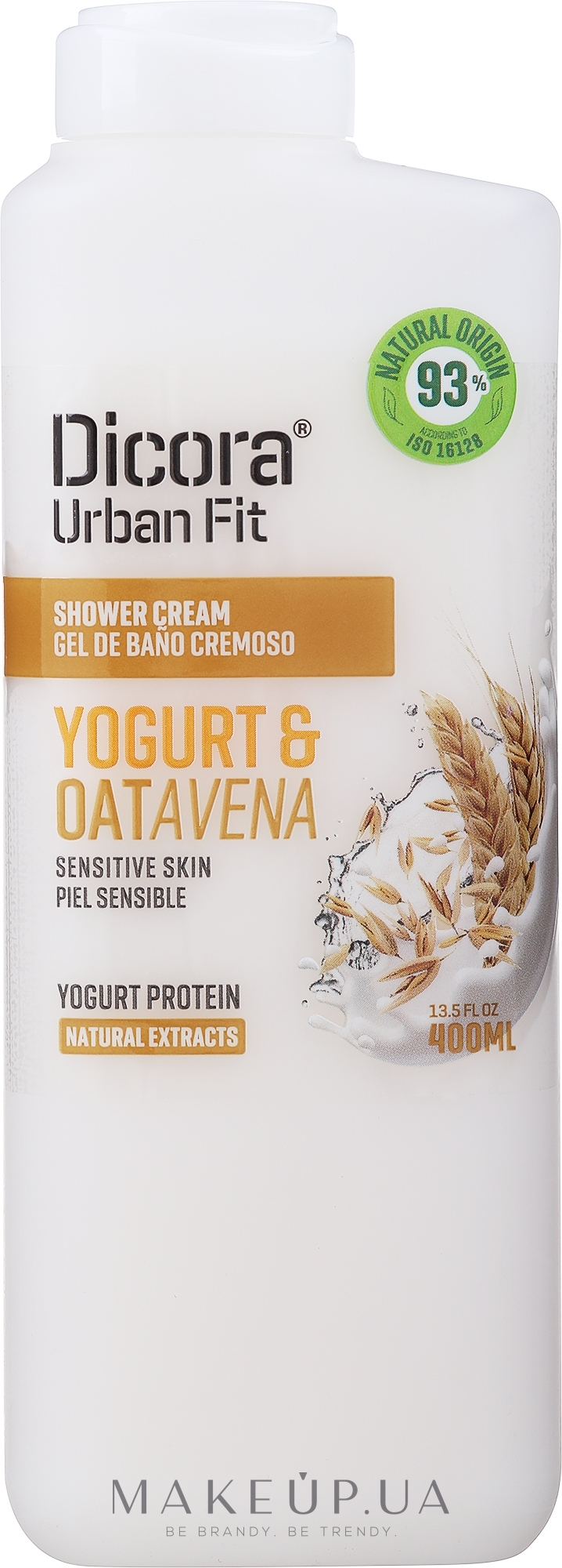 Крем для душа "Протеиновый йогурт и овес" - Dicora Urban Fit — фото 400ml