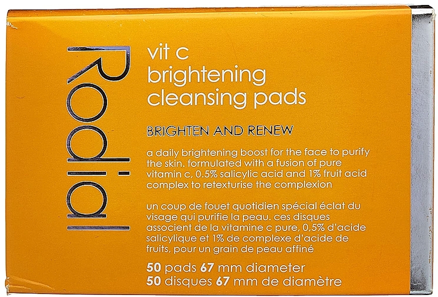 Очищувальні пади для обличчя - Rodial Pure Vitamin C Formulated Brightening Cleansing Pad — фото N3