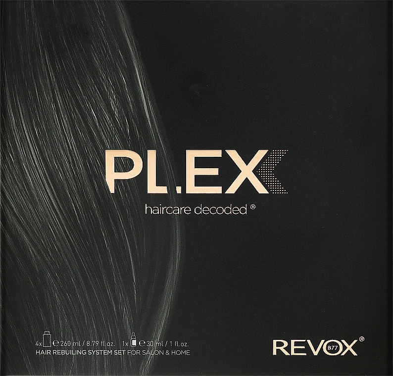 Набор "5 шагов" для салонного и домашнего ухода за волосами - Revox Plex Hair Rebuilding System Set for Salon & Home