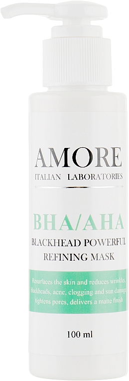 Концентрована маска з кислотами проти чорних цяток і акне - Amore BHA/AHA Blackhead Powerful Refining Mask — фото N4